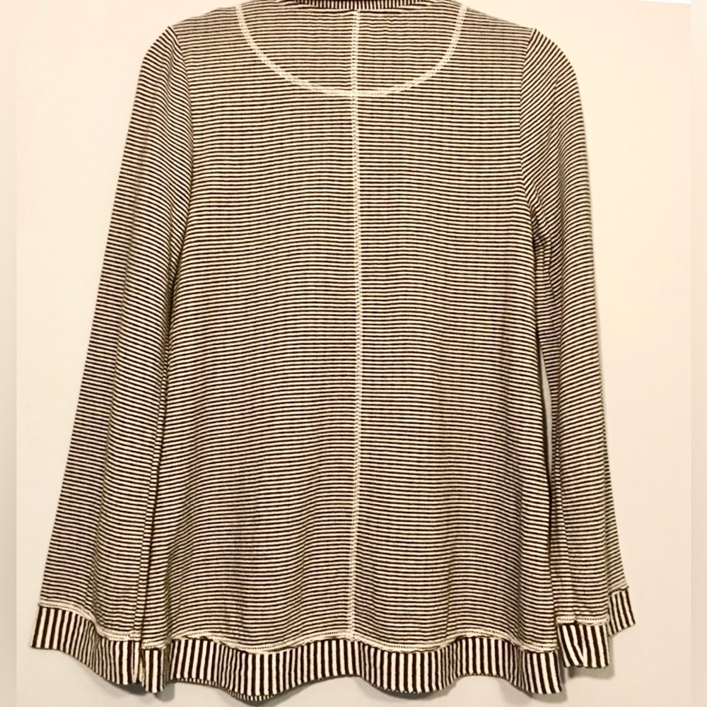 Anthropologie Mauve Tal Cowl Neck Tunic Striped Sweater Pullover Top Size Small - Picture 3 of 4